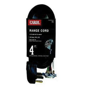 55 00604.63.01 Stranded Bare Copper SRDT Range Cord 6/2-8/2 4-ft Black