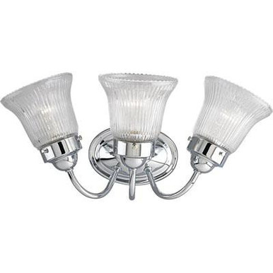 Progress Lighting P3289-15 3-Light Bath And Vanity Fixture 100-Watt 120-Volt Polished Chrome Plated