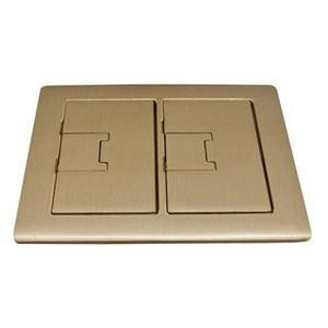 52 E9762BR Light Lacquer Brass 2-Gang Floor Box Cover 7.13-Inch x 8.25-Inch Carlon&reg;