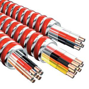 Solid Copper MC/FPLP Control Cable 14/4 250-ft Coil Black White Red Blue Fire