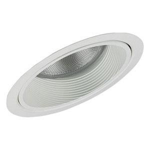 Lightolier 1133WH 6-3/4-Inch Baffle Down Light Steep Slope Ceiling Reflector Trim Round Gloss White Step Baffle LyteCaster