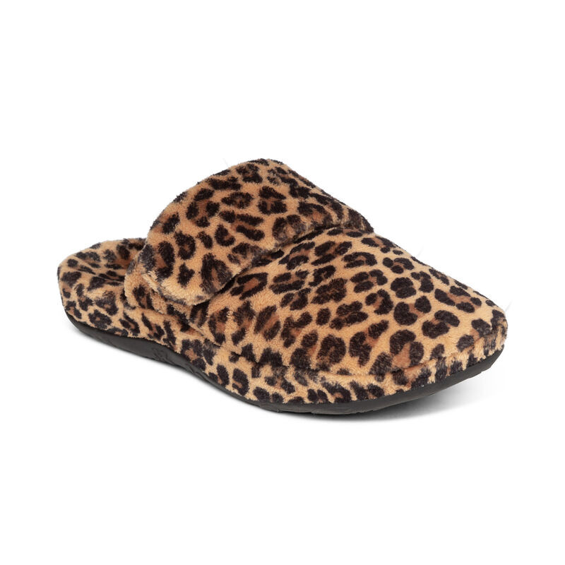 Aetrex Mandy Closed Toe Slipper Leopard FE204W