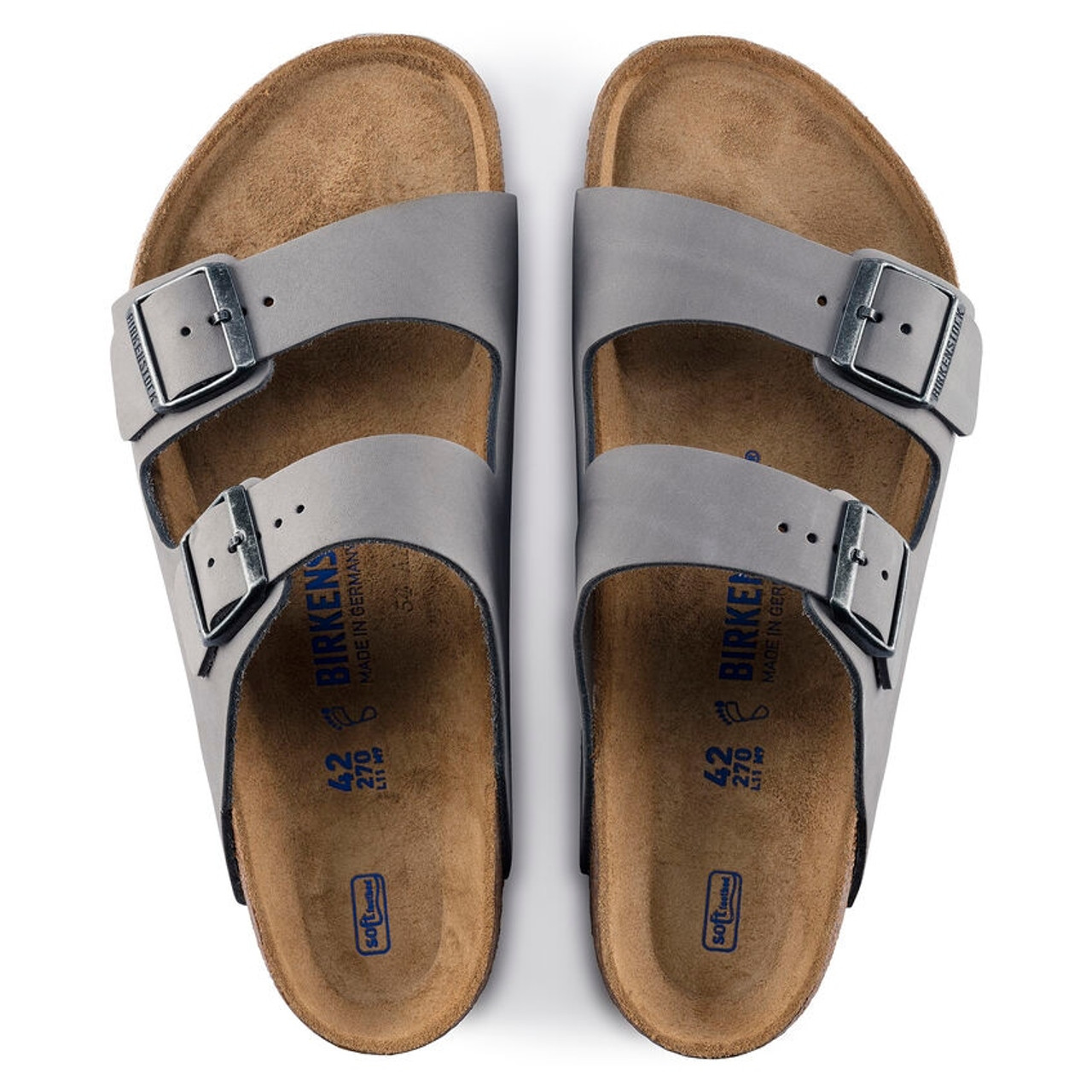 BIRKENSTOCK Arizona BS ベントグレー 42 Arizona Nubuck Leather in Color Desert Buck Whale Gray