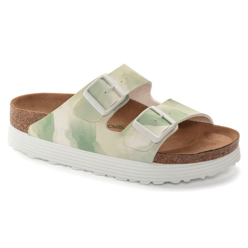 Birkenstock Arizona Platform Vegan Watercolor Khaki BF Nar 1024605