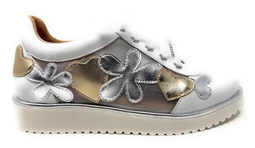L'Amour Des Pieds Zeneta White/Silver/Gold Kid/Mesh