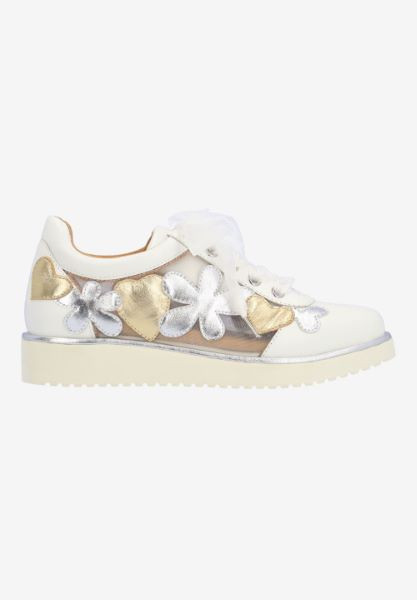 L'Amour Des Pieds Zeneta White/Silver/Gold Kid/Mesh