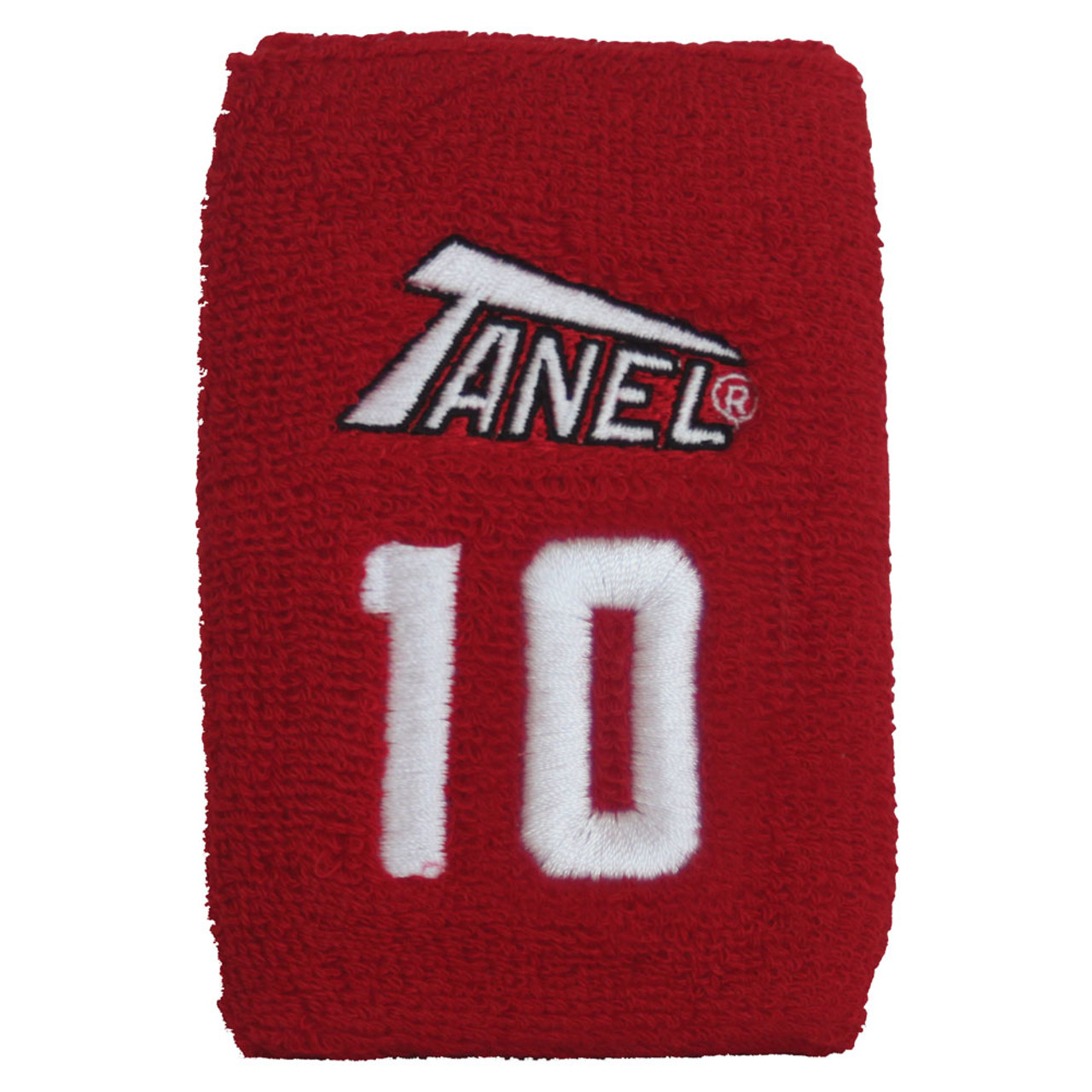 Red #10 Tanel 360 Custom Baseball//Softball Wristbands