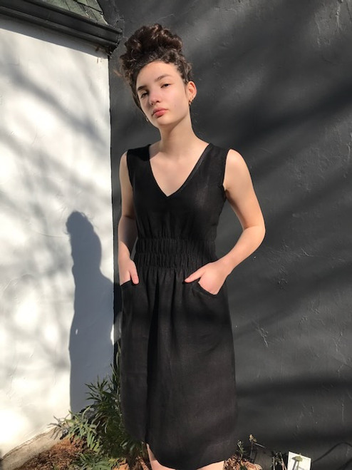 Modaspia - Fiji Dress in Black Linen  - Show Pony Boutique