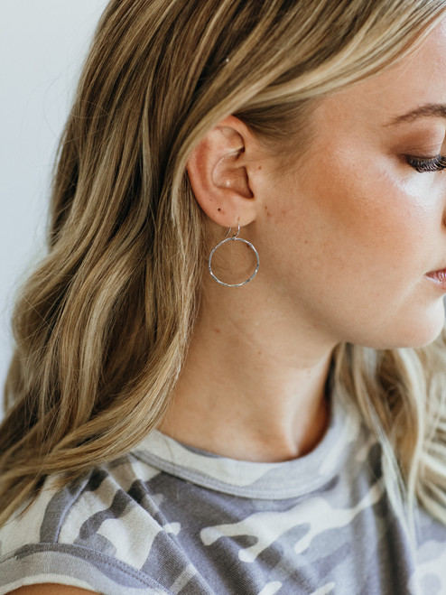 Veronica & Harold Claire Hammered Hoop Earrings