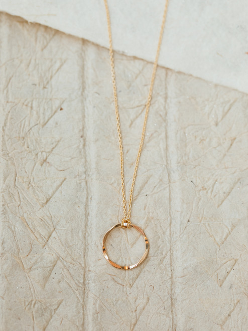 Veronica & Harold Claire Hammered Hoop Necklace