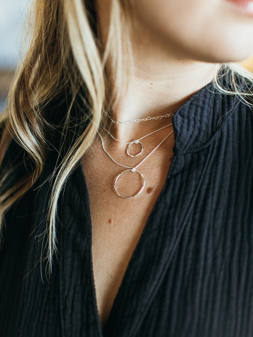 Veronica Hoop Earrings in Silver