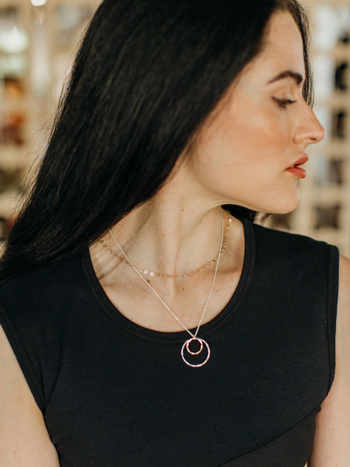 Veronica & Harold Katherine Double Hoop Necklace