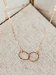 Foamy Wader Infinity Hammered Double Ring Necklace