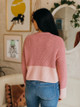 525 America Contrast Cropped Long Sleeve Sweater