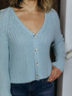 525 America Cotton Cardigan with Cable Knit Sleeves
