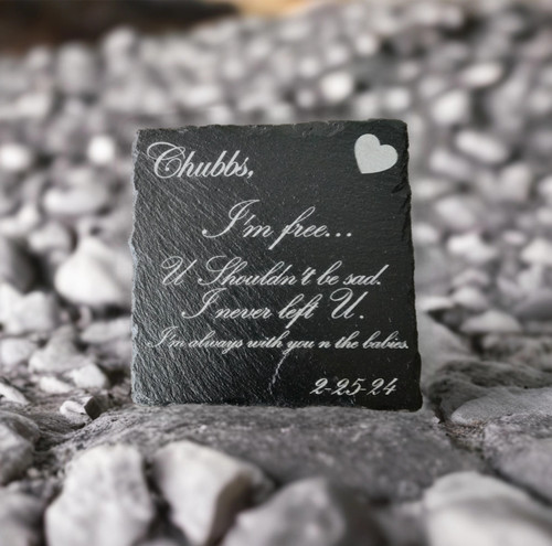 Custom Laser Engraved Stone Slate Memorial Custom Laser Engraved Stone Slate Memorial