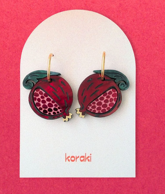 Crimson Crown Pomegranate Earrings Crimson Crown Pomegranate Earrings