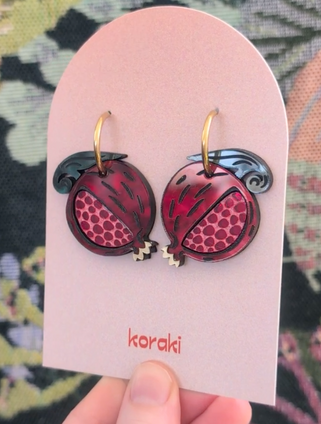 Crimson Crown Pomegranate Earrings Crimson Crown Pomegranate Earrings