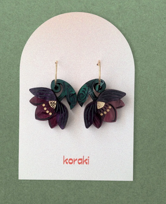 Hellebore Flower Hoop Earrings Hellebore Flower Hoop Earrings