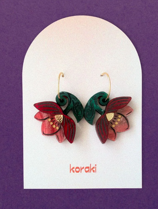 Hellebore Flower Hoop Earrings Hellebore Flower Hoop Earrings