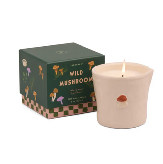 Bistro 8oz/226g Mushroom Embossed Ceramic Candle - Wild Mushroom Boxed