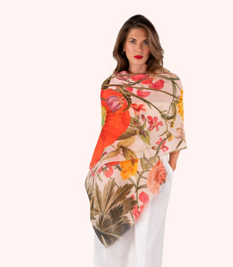 Linen/Cotton Scarf - Powder UK