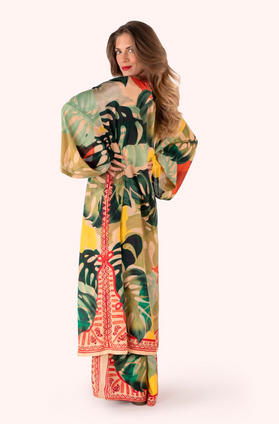 Kimono Gown - Exotic Leaves