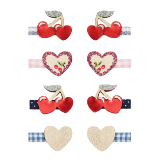 Red Cherries Mini Clips RED