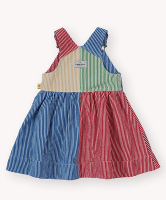 Patchwork Stripe Heidi Pinafore Dress