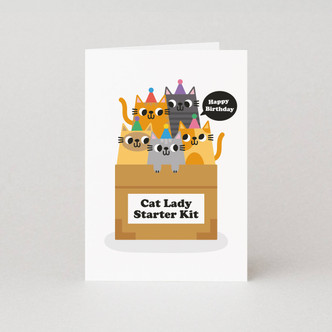 Cat Lady Starter Kit Birthday Card | Female Birthday Cards