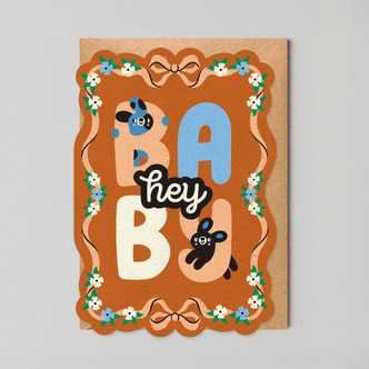 Hey Baby Card | New Baby Card | Unisex Baby Cards