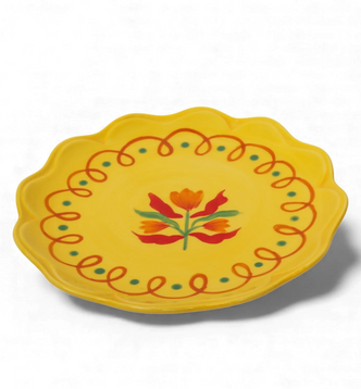 Retro Folk Hand Painted Plate