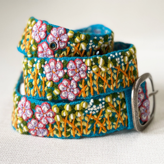 Windswept Embroidered Wool Belt F