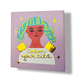 Calm Your Tits Grumpy Deluxe Ceramic Coaster