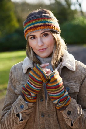 Grassington - Knitted Earth Stripey Headband