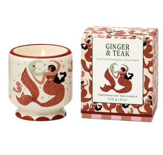 A Dopo Candle 8oz - Mermaid and Moon  - Ginger and Teak 8oz