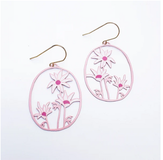 Midi Flannel Flower Earrings
