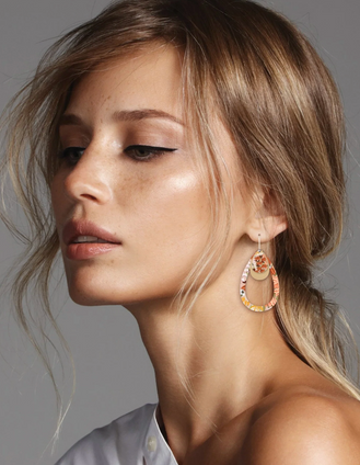 Layered Tear Outline Drop Earrings