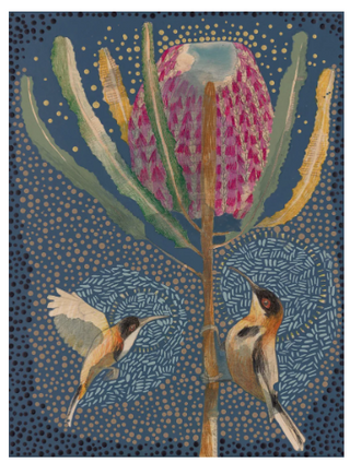 Dana Kinter Mini Print - Eastern Spinebill and Banksia Menziesii