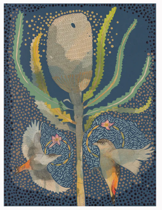 Dana Kinter Mini Print - Striated Pardalote and Banksia Burdettii