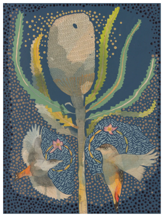 Dana Kinter Mini Print - Striated Pardalote and Banksia Burdettii