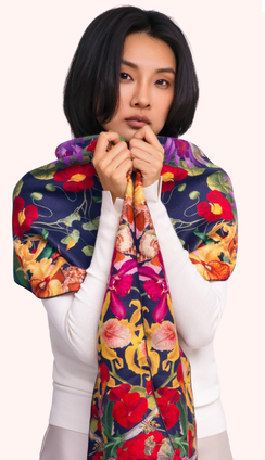 Lux Print Scarf - Botanical Kaleidoscope