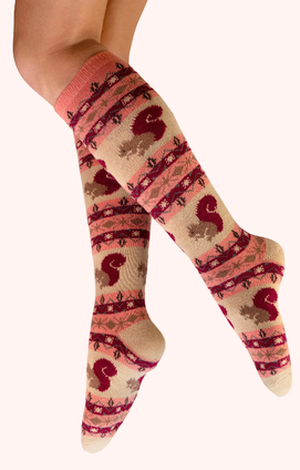 Fairisle Squirrel Knee High Sock