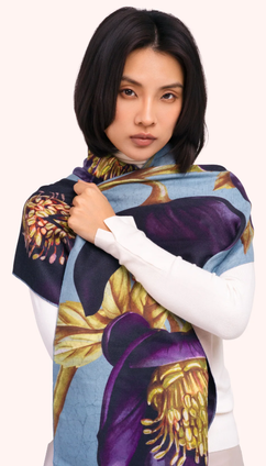 Lux Print Scarf - Hellebore
