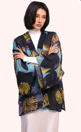 Short Kimono Jacket - Hellebore
