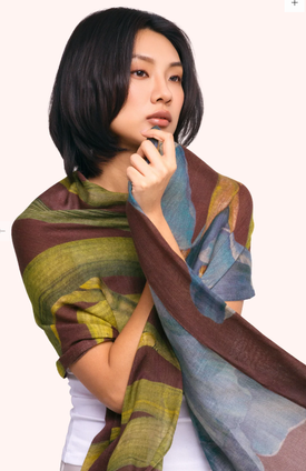 Wool Wrap Scarf - Iris