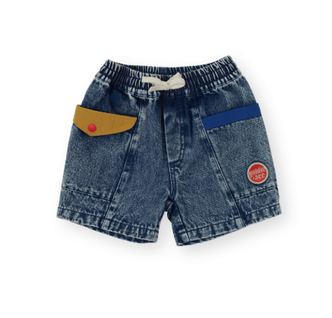 Colour Block Vintage Denim Shorts