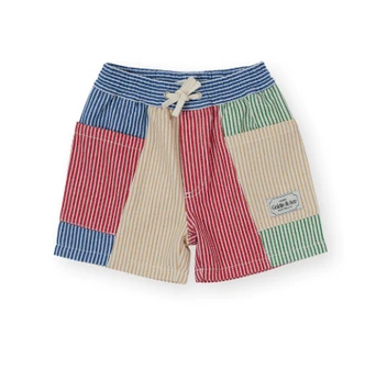 Noah Pocket Shorts - Patchwork Stripe