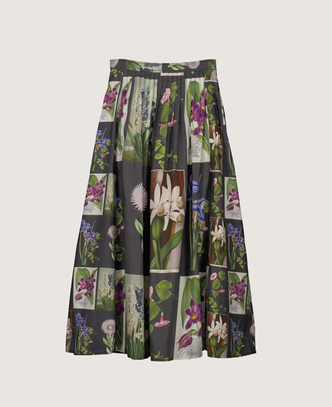 Alma Yoke Skirt - Charcoal Archive Floral