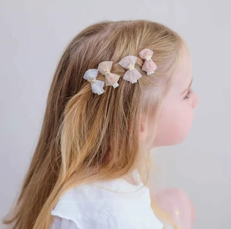 Tutu Bow Salon Clips Neutral